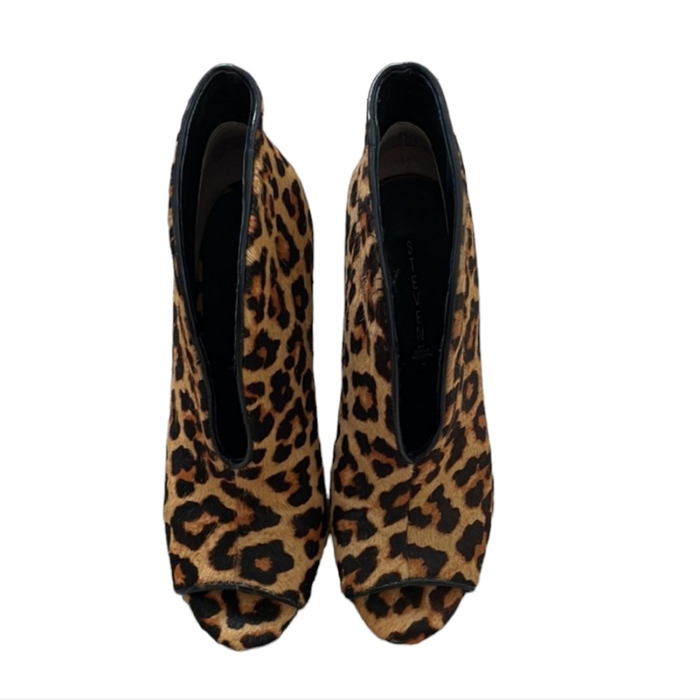 Steve Leopard Print Open Toe Stiletto Heel Bootie… - image 7